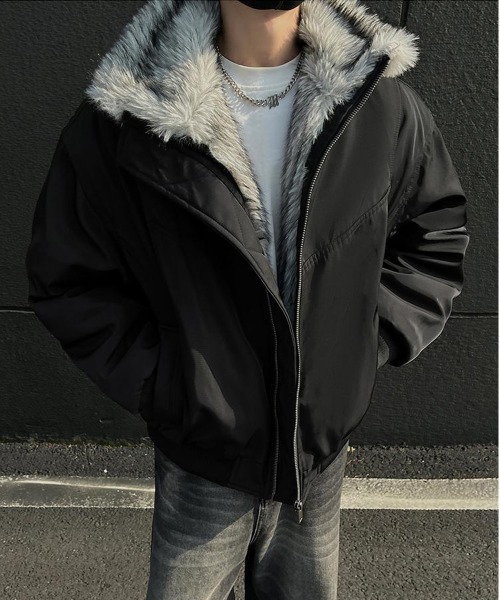 NEW GENTLEMAN ブルゾン アウター シルバーウルフ ファーブルゾン