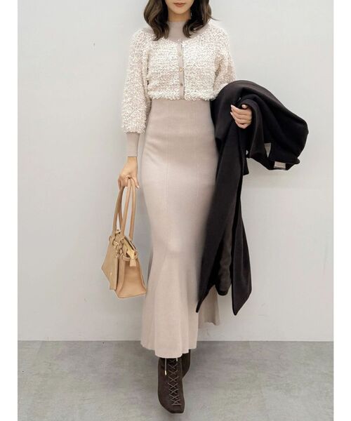 MERCURYDUO（マーキュリーデュオ） ワンピース ツイードニットカーデ