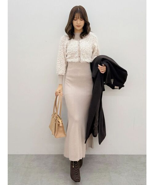 MERCURYDUO（マーキュリーデュオ） ワンピース ツイードニットカーデ