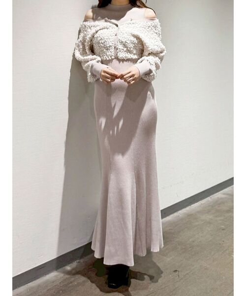 MERCURYDUO（マーキュリーデュオ） ワンピース ツイードニットカーデ