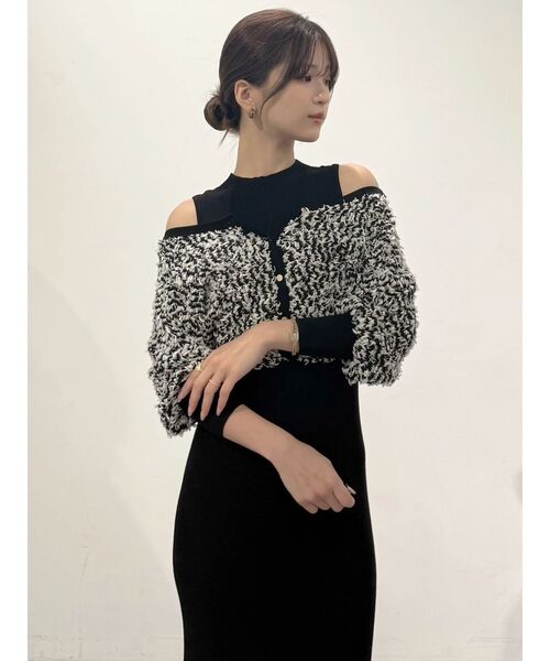 MERCURYDUO（マーキュリーデュオ） ワンピース ツイードニットカーデ