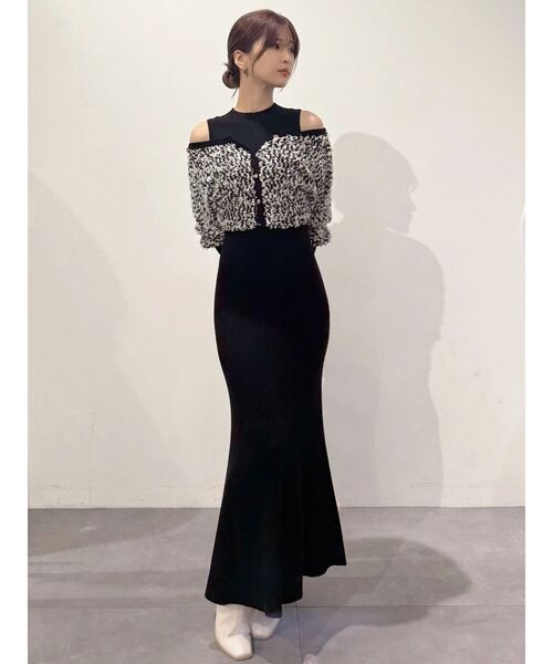 MERCURYDUO（マーキュリーデュオ） ワンピース ツイードニットカーデ