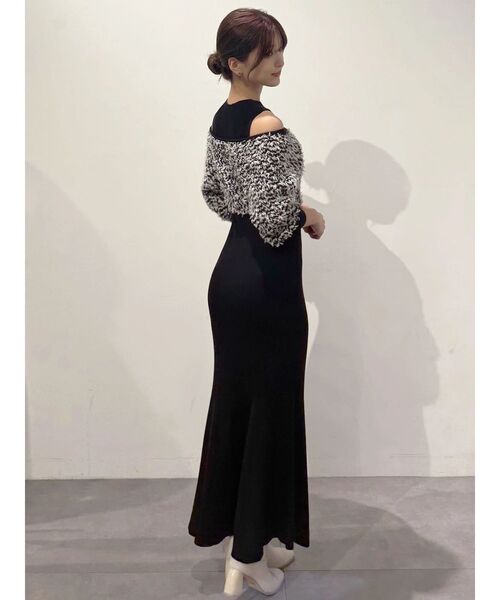 MERCURYDUO（マーキュリーデュオ） ワンピース ツイードニットカーデ