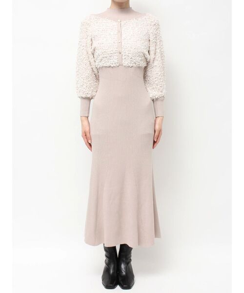 MERCURYDUO（マーキュリーデュオ） ワンピース ツイードニットカーデ