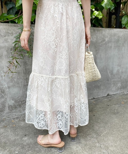 「one after another NICE CLAUP」 半袖ワンピース FREE カーキ レディース_画像3