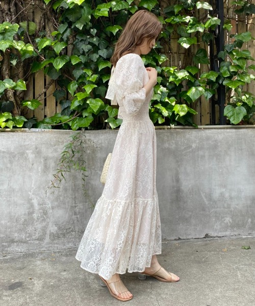 「one after another NICE CLAUP」 半袖ワンピース FREE カーキ レディース_画像4