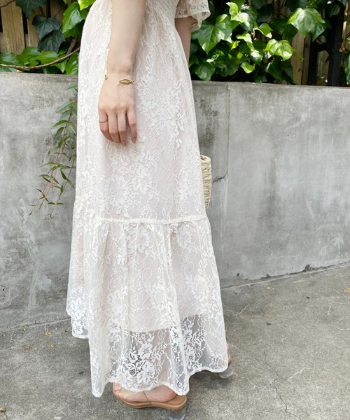 「one after another NICE CLAUP」 半袖ワンピース FREE カーキ レディース_画像7