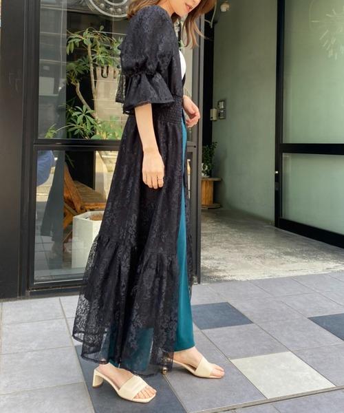 「one after another NICE CLAUP」 半袖ワンピース FREE カーキ レディース_画像8