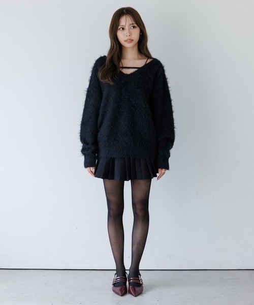 ニット セーター 2way v neck knit tops（2ウェイVネックニット