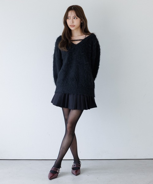 ニット セーター 2way v neck knit tops（2ウェイVネックニット