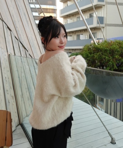 ニット セーター 2way v neck knit tops（2ウェイVネックニット