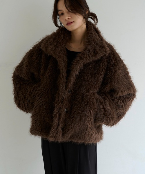 meilmada ブルゾン アウター シャギーファーブルゾン レディース