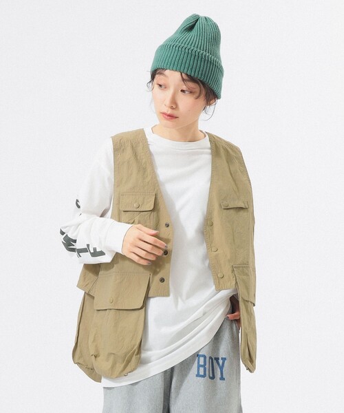 BEAMS BOY（ビームス ボーイ） ベスト ジレ ナイロン フィッシング