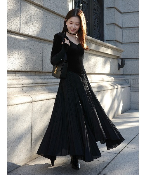 アニュアンス　ベロアシフォンドッキングワンピース　BROWN サイズ1 anuans（アニュアンス） ワンピース ベロアシフォンドッキング