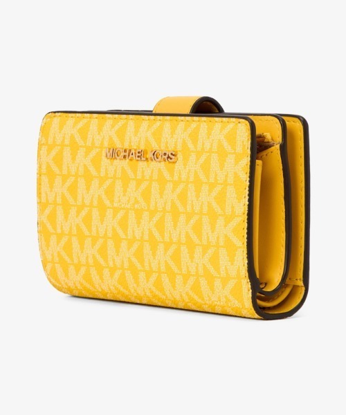 MICHAEL KORS イエロー 二つ折り財布 中古・古着通販】MICHAEL KORS (マイケルコース) 2つ折り財布 イエロー