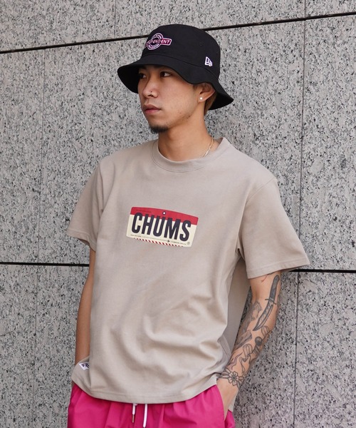 「CHUMS」 半袖Tシャツ L グレイッシュベージュ メンズ_画像6