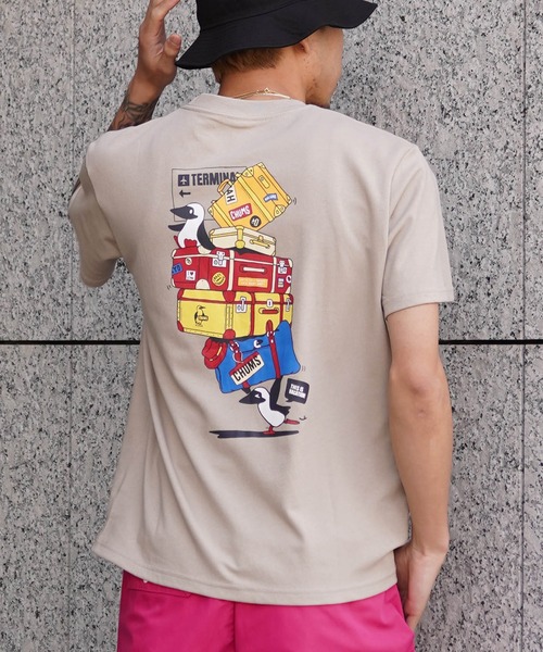 「CHUMS」 半袖Tシャツ L グレイッシュベージュ メンズ_画像7