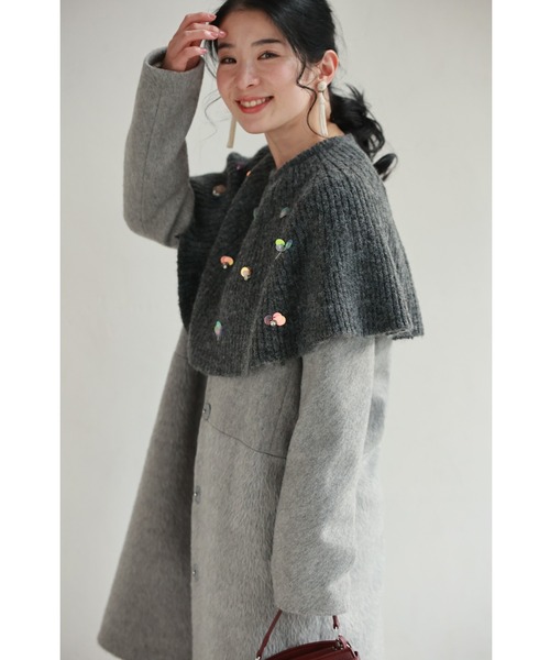 cawaii ニット セーター 虹色の輝き放つオーロラスパンコールのケープ