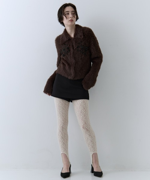 fetico カーディガン 25AW】FETICO フェティコ / LACE KNIT CAPE CARDIGAN / カーディガン