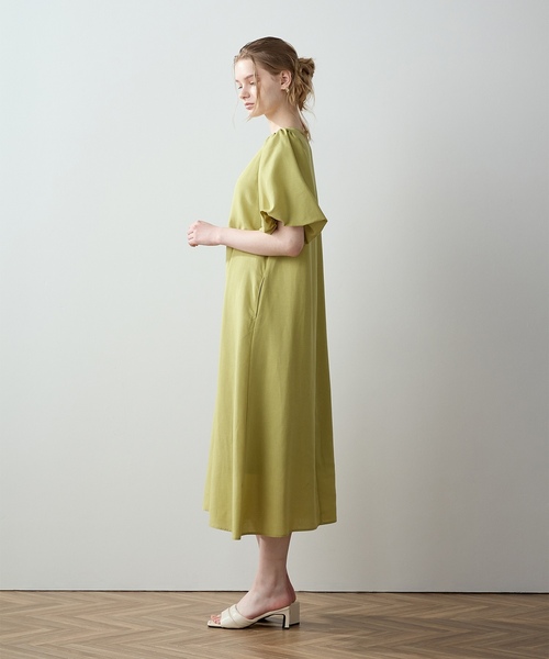 「LE SOUK HOLIDAY」 半袖ワンピース L グリーン レディース_画像3