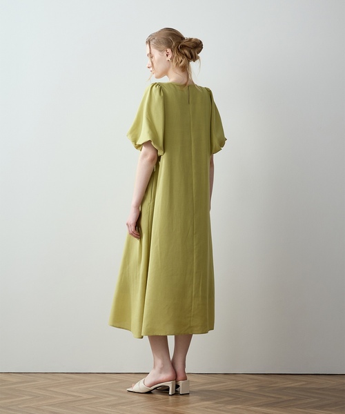 「LE SOUK HOLIDAY」 半袖ワンピース L グリーン レディース_画像4