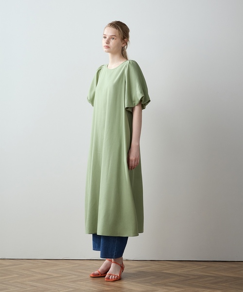 「LE SOUK HOLIDAY」 半袖ワンピース L グリーン レディース_画像9