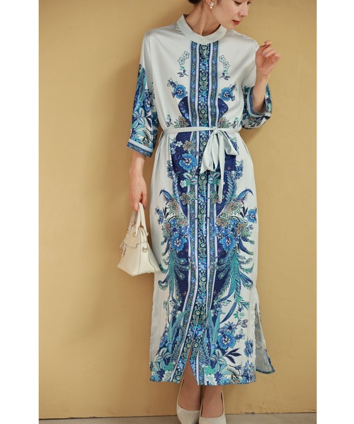 「CAWAII」 7分袖ワンピース FREE ブルー レディース_画像3