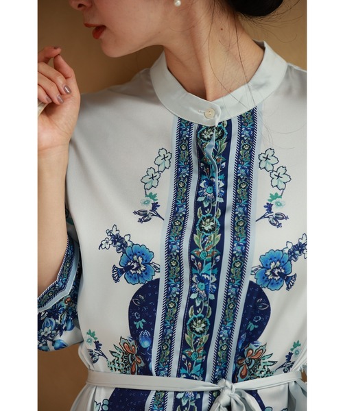 「CAWAII」 7分袖ワンピース FREE ブルー レディース_画像8