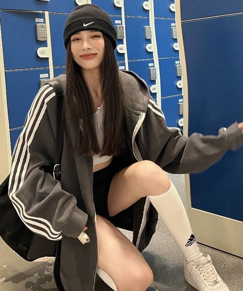 「lilful」 ジップアップパーカー L チャコール レディース_画像3