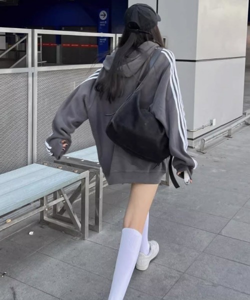 「lilful」 ジップアップパーカー L チャコール レディース_画像6