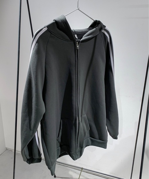 「lilful」 ジップアップパーカー L チャコール レディース_画像8