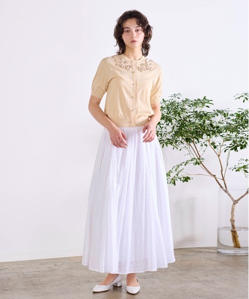 Marilyn Moon（マリリンムーン） ロング スカート sheer check tuck