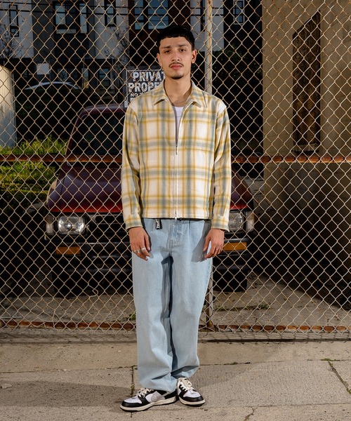 HUF（ハフ） シャツ 89 OUTLINE PLAID ZIP SHIRT メンズ レディース
