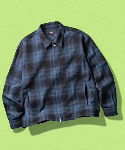 HUF（ハフ） シャツ 89 OUTLINE PLAID ZIP SHIRT メンズ レディース