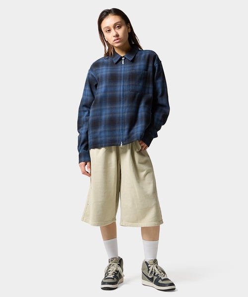 HUF（ハフ） シャツ 89 OUTLINE PLAID ZIP SHIRT メンズ レディース