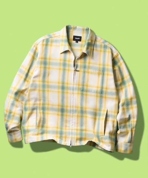 HUF（ハフ） シャツ 89 OUTLINE PLAID ZIP SHIRT メンズ レディース