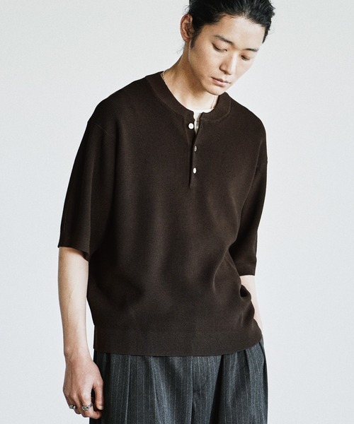 WYM LIDNM セーター ニット AZE H/S KNIT HENLEY メンズ : ZOZOTOWN