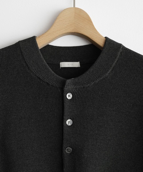 wym lidnm AZE H/S KNIT HENLEY Lサイズ　ブラウン WYM LIDNM セーター ニット STANDARD AZE MELANGE KNIT メンズ