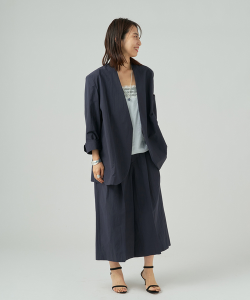 ジャケット ノーカラージャケット 「手洗い可」Dry Touch Collarless ジャケット レディースの画像