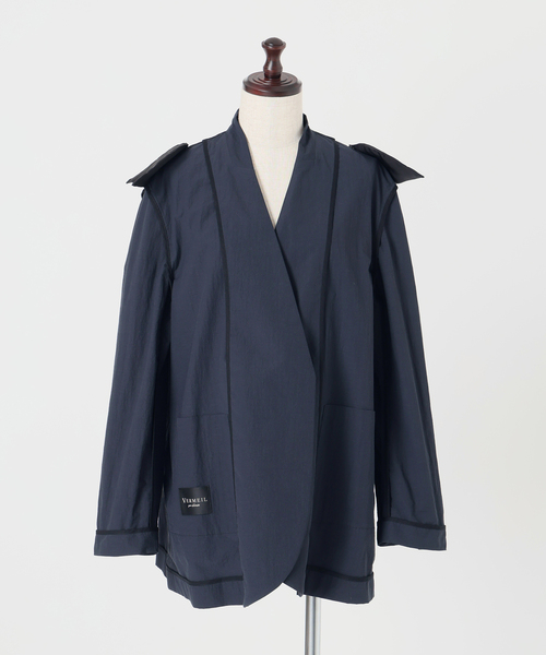 ジャケット ノーカラージャケット 「手洗い可」Dry Touch Collarless ジャケット レディースの画像