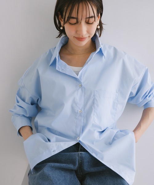 evernavy 長袖シャツ M ライトブルー レディース : ZOZOTOWN Yahoo!店