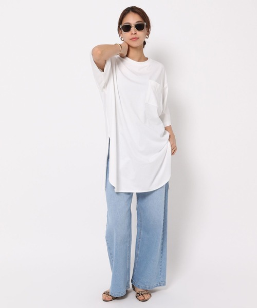 「HEREIAM」 半袖Tシャツ FREE ライトピンク レディース_画像2