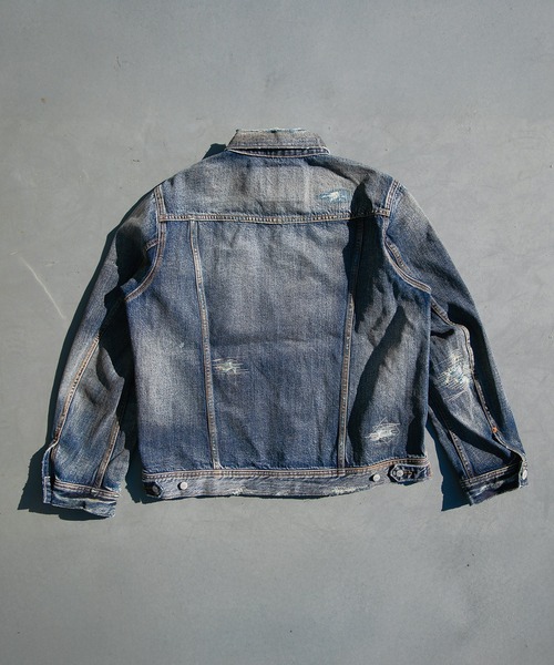 デニムジャケット gジャン 12oz SOFT DENIM TRUCKER JACKET（VINTAGE processing.） メンズ レディースの画像