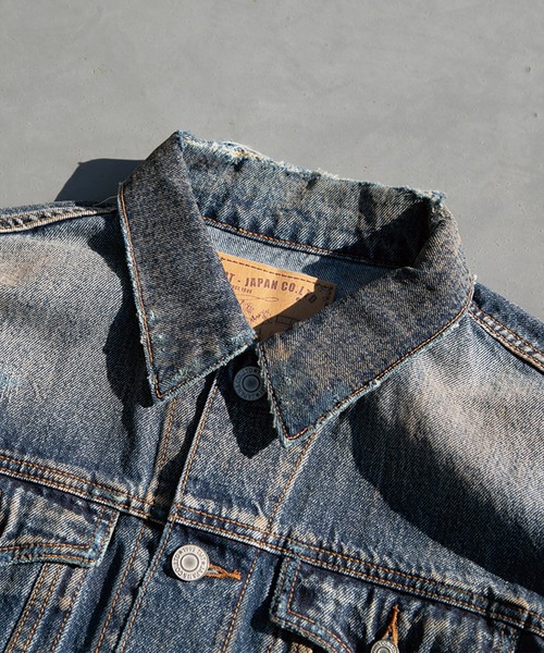 デニムジャケット gジャン 12oz SOFT DENIM TRUCKER JACKET（VINTAGE processing.） メンズ レディースの画像