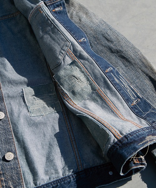 デニムジャケット gジャン 12oz SOFT DENIM TRUCKER JACKET（VINTAGE processing.） メンズ レディースの画像