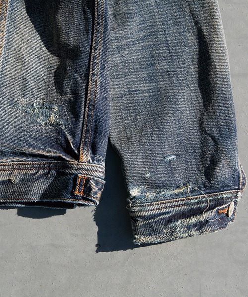 デニムジャケット gジャン 12oz SOFT DENIM TRUCKER JACKET（VINTAGE processing.） メンズ レディースの画像