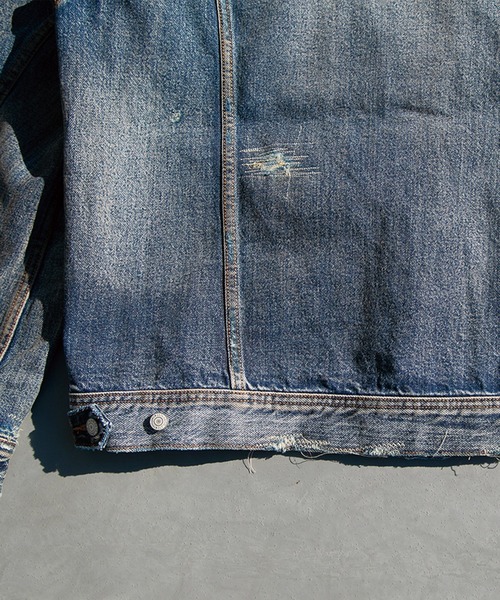 デニムジャケット gジャン 12oz SOFT DENIM TRUCKER JACKET（VINTAGE processing.） メンズ レディースの画像