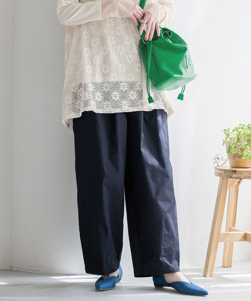 パンツ 軽らくトラウザーパンツ「プチ・プラスサイズあり」 レディースの画像