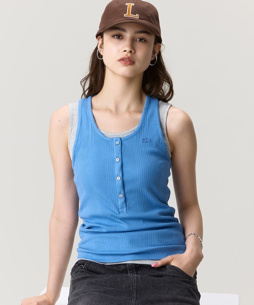 LACOSTE（ラコステ） タンクトップ ノースリーブ フロントボタン 