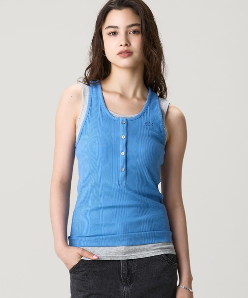 LACOSTE（ラコステ） タンクトップ ノースリーブ フロントボタン